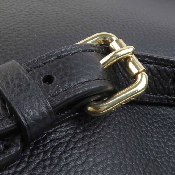 Auth COACH Backpack Black Leather/Goldtone - - Picture 9 of 14